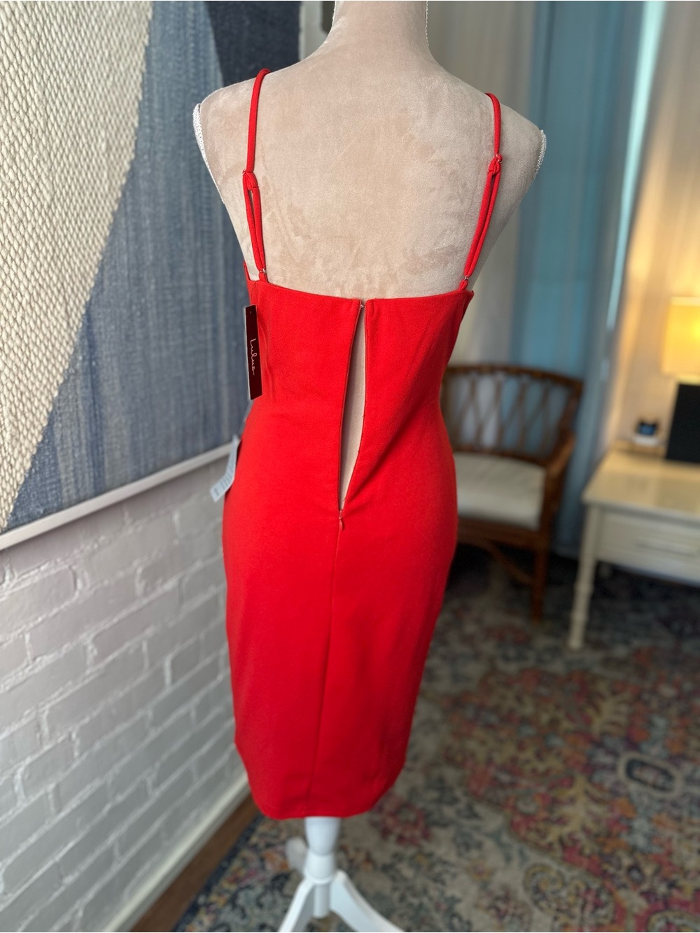NWT Lulu's Red Faux Wrap Cocktail Dress - Picture 12 of 16